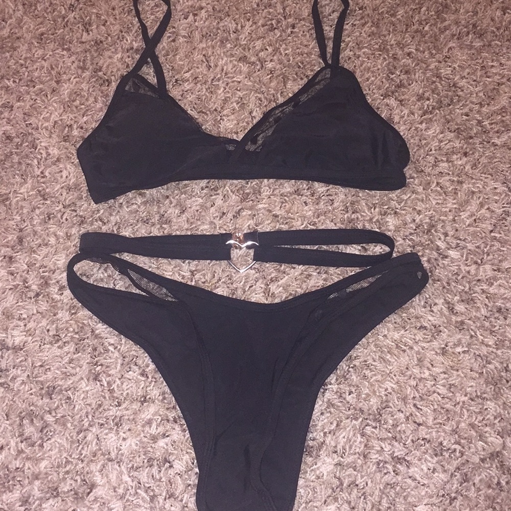 Black mesh bikini